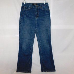 Nine West Womens 8 High Rise Street Court Bootcut mom medium wash Blue Jeans